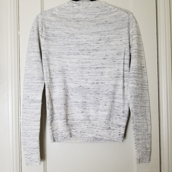 UNIQLO cotton nylon wool heathered gray white long sleeve sweater - Picture 5 of 7